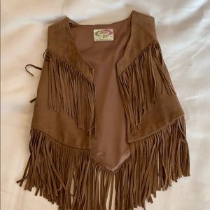 Girls suede fringe vest